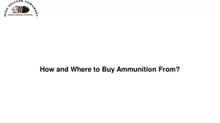 How and Where to Buy Ammunition From