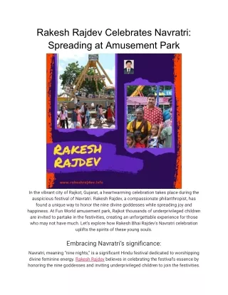 Rakesh Rajdev Celebrates Navratri_ Spreading at Amusement Park