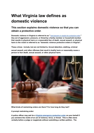 What Virginia law defines as domestic violence