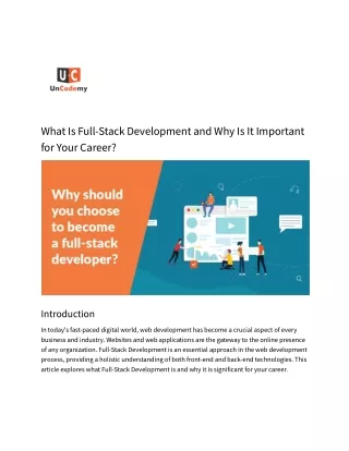 What Is Full-Stack Development and Why Is It Important for Your Career_