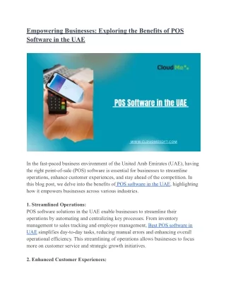 Empowering Businesses_ Exploring the Benefits of POS Software in the UAE