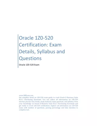 Oracle 1Z0-520 Certification: Exam Details, Syllabus and Questions