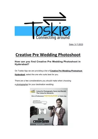 Creative Pre Wedding Photoshoot Hyderabad