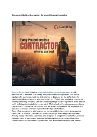 Commercial Building Contraction Company _ Gamma Contracting