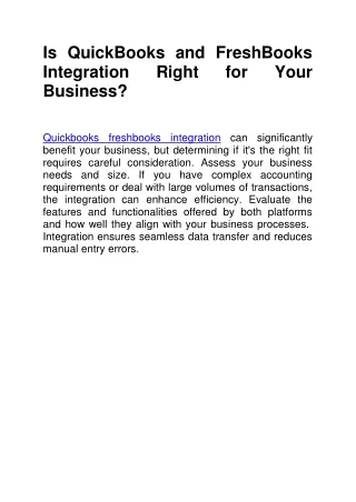 Is QuickBooks and FreshBooks Integration Right for Your Business