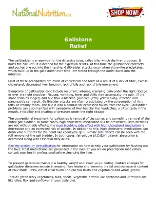 Gallstone Relief