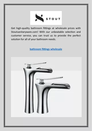 Bathroom Fittings Wholesale | Stoutsanitaryware.com