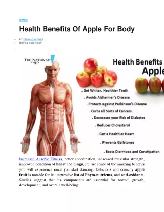 Health Benefits Of Apple For Body