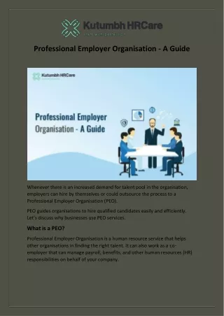 Kutumbh HRCare- Professional-Employer-Organisation-A-Guide