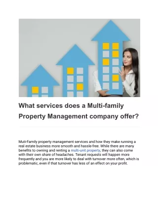 What services does a Multi-family Property Management company offer?