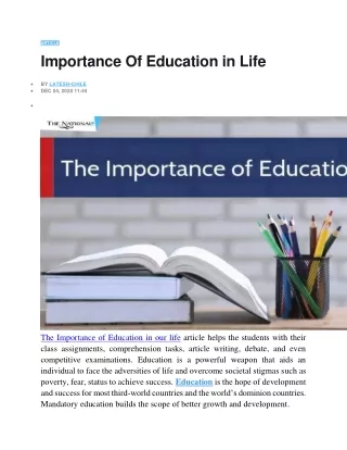 Importance Of Education in Life