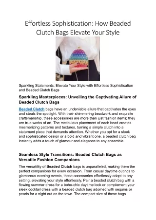 The Craftsmanship Behind Beaded Clutch Bags A Closer Look