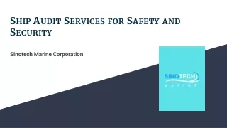 Ship Audit Services for Safety and Security