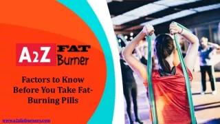 Factors to Know Before You Take Fat-Burning Pills