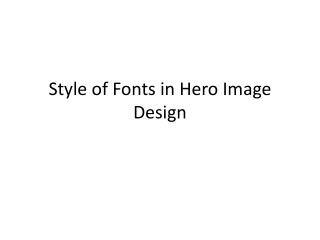 Style of Fonts in Hero Image Design