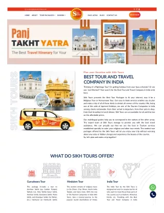 Best Tour and Travel Company in India- Sikh Tours