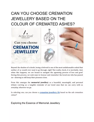 CAN YOU CHOOSE CREMATION JEWELLERY BASED ON THE COLOUR OF CREMATED ASHES_