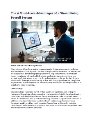 The 4 Must-Have Advantages of a Streamlining Payroll System