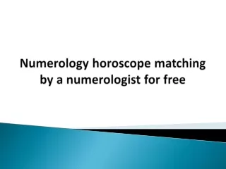 Numerology horoscope matching by a numerologist for free