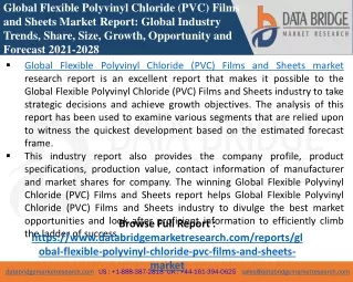 Flexible Polyvinyl Chloride (PVC) Films and Sheets -Chemical Material