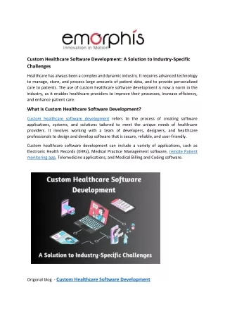 Custom Healthcare Software Development