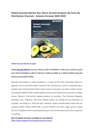 Global Avocado Market