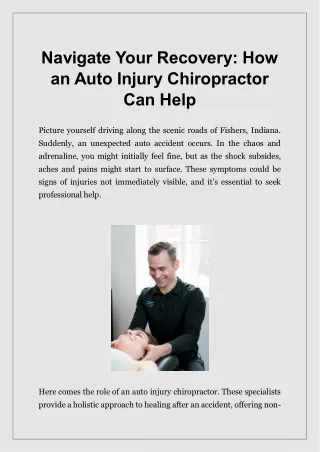 Navigate Your Recovery: How an Auto Injury Chiropractor Can Help