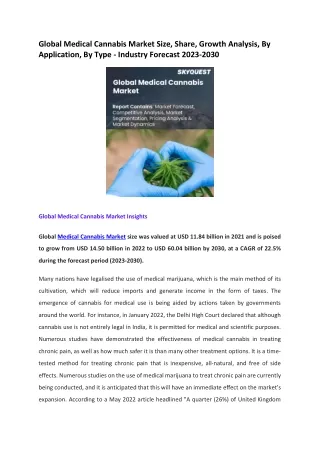 Global Medical Cannabis Market