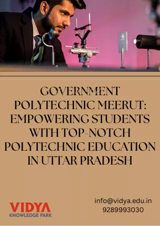 Government Polytechnic Meerut Empowering Students with Top-notch Polytechnic Education in Uttar Pradesh