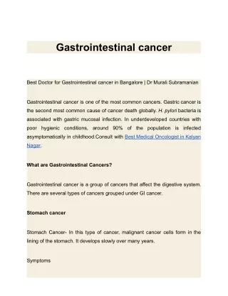 Gastrointestinal cancer