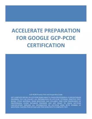 Accelerate Preparation for Google GCP-PCDE Certification