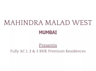 Mahindra Malad Mumbai Brochure