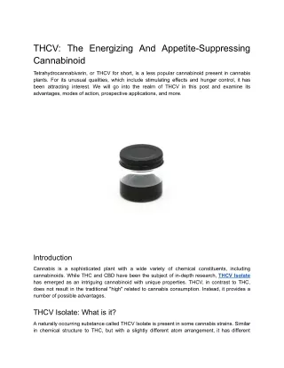 THCV_ The Energizing And Appetite-Suppressing Cannabinoid