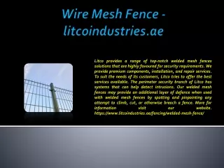 Wire Mesh Fence - litcoindustries.ae