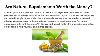 Are Natural Supplements Worth the Money_