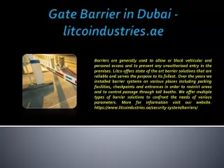 Gate Barrier in Dubai - litcoindustries.ae