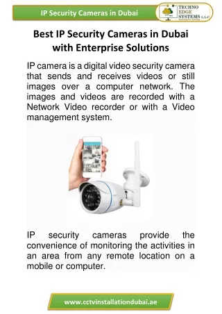 Best IP Security Cameras in Dubai with Enterprise Solutions