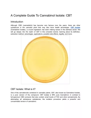 A Complete Guide To Cannabinol Isolate_ CBT