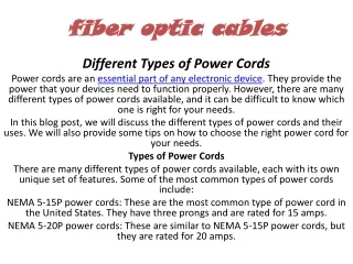 fiber optic cables