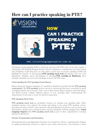 How can I practice speaking in PTE?
