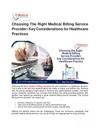 Choosing The Right Medical Billing Service Provider PDF