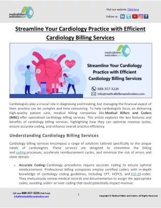 Streamline Your Cardiology Practice with Efficient Cardiology Billing Services