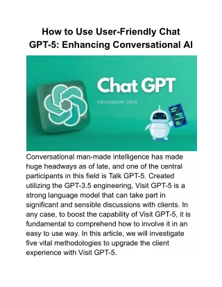 How to Use User-Friendly Chat GPT-5_ Enhancing Conversational AI