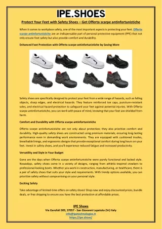 Protect Your Feet with Safety Shoes – Get Offerta scarpe antinfortunistiche