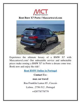 Rent Bmw X7 Porto  Maxcartravel