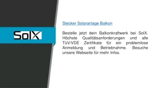 Balkonkraftwerke & Stecker Solaranlagen  Solx.de