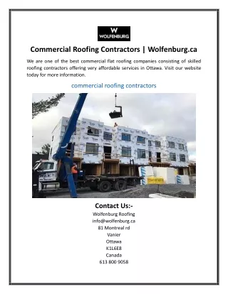 Commercial Roofing Contractors  Wolfenburg.ca