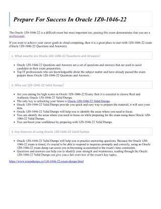 Prepare For Success In Oracle 1Z0-1046-22