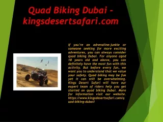 Quad Biking Dubai - kingsdesertsafari.com