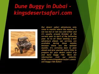 Dune Buggy in Dubai - kingsdesertsafari.com